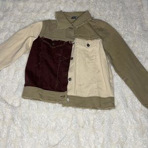 Color block denim jacket